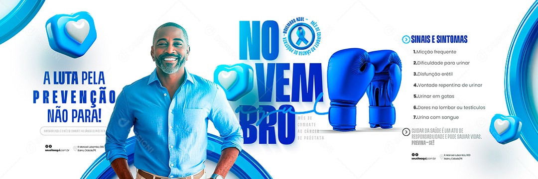 Carrossel Novembro Azul Social Media PSD Editável