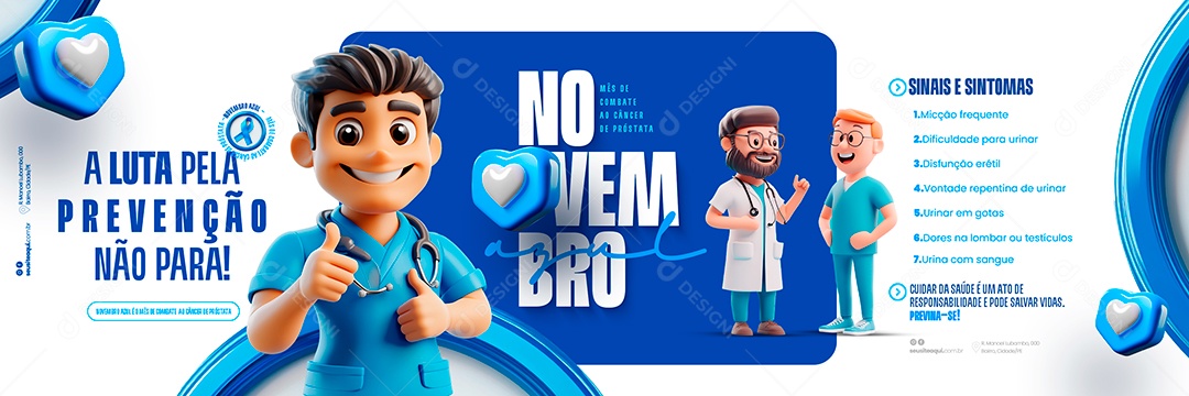 Carrossel Novembro Azul a Luta Pela Prevenção Não Para Social Media PSD Editável