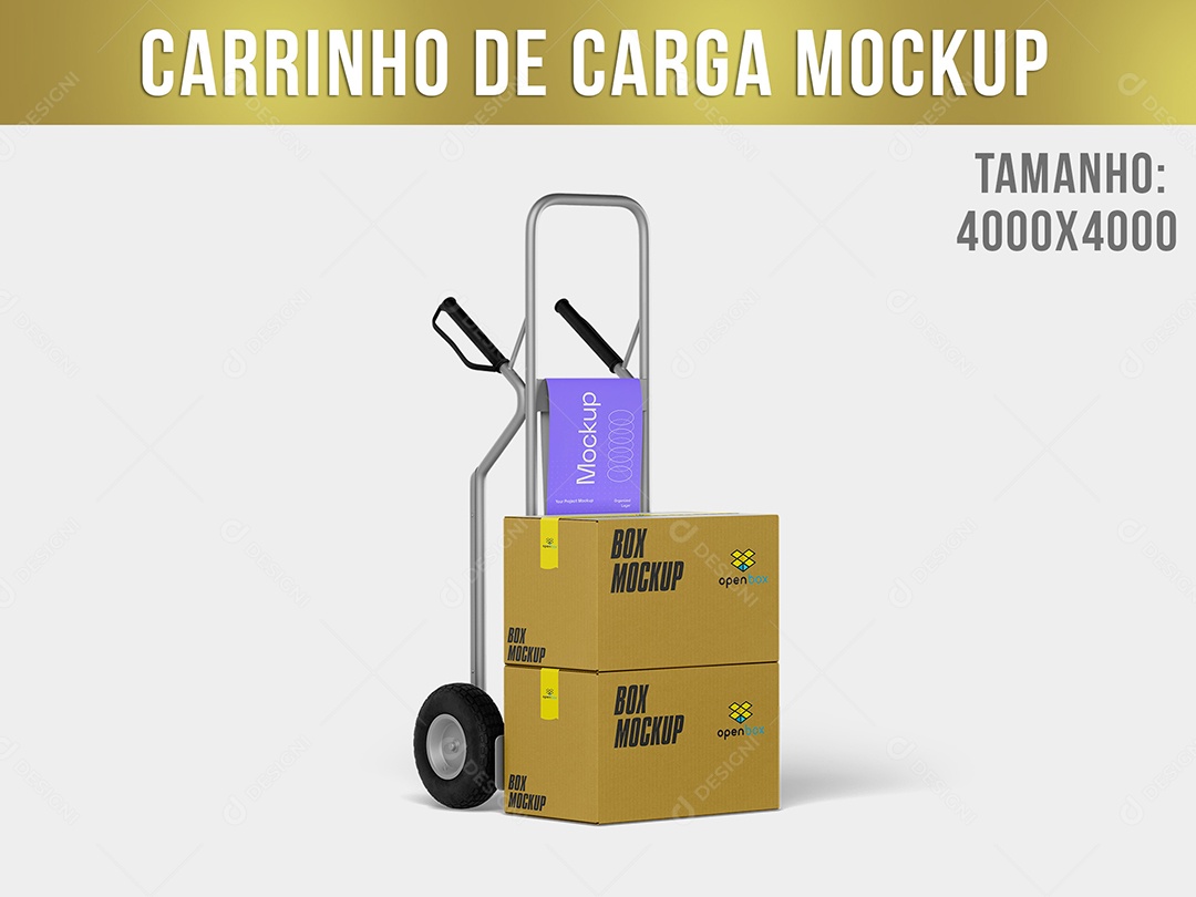 Carrinho de Carga Mockup PSD Editável