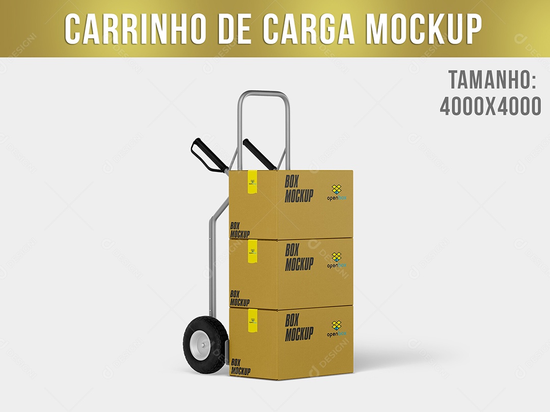 Carrinho de Carga Mockup PSD Editável