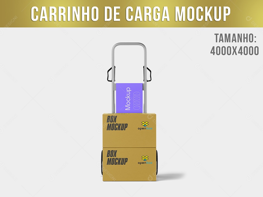 Carrinho de Carga Mockup PSD Editável