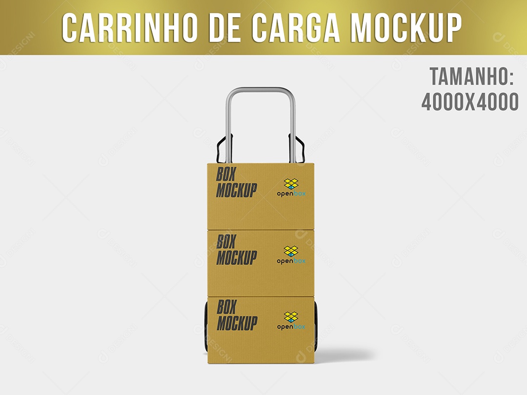 Carrinho de Carga Mockup PSD Editável