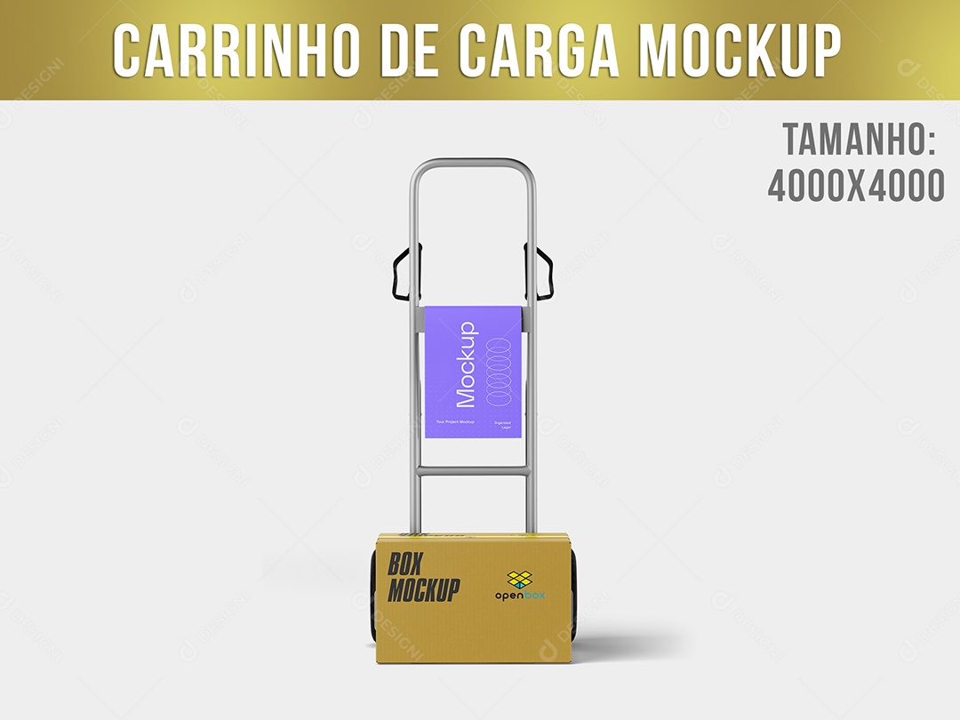 Carrinho de Carga Mockup PSD Editável