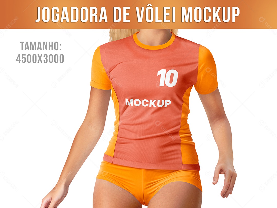 Mockup Jogadora De Volei PSD Editável