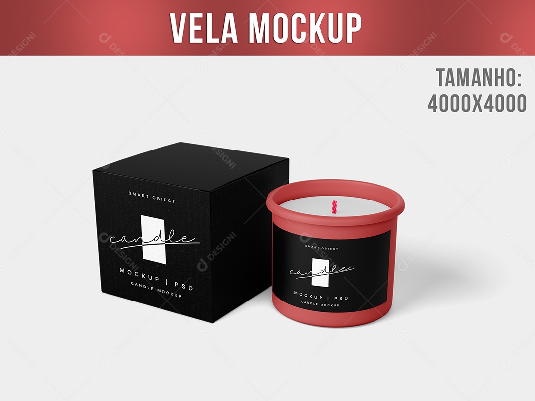 Mockup De Vela Preto PSD Editável