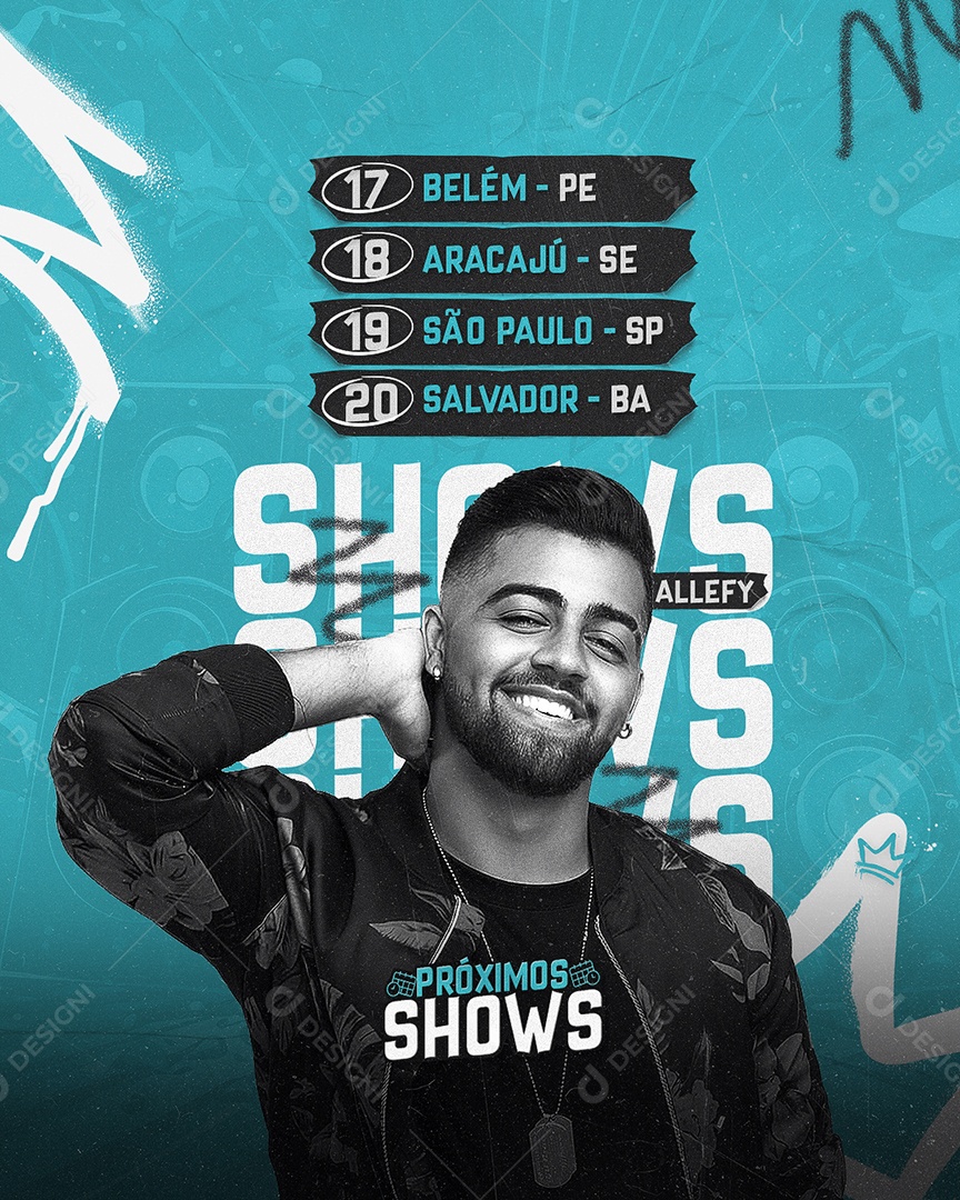 Feed Flyer Próximos Shows Social Media PSD Editável