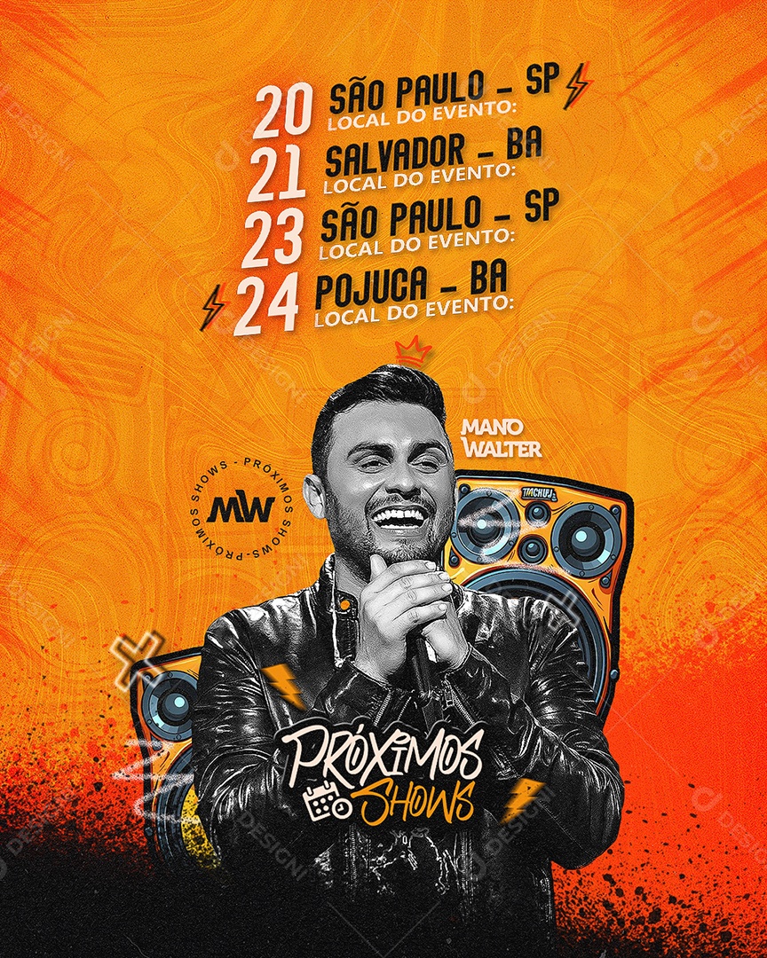 Feed Flyer Próximos Shows Social Media PSD Editável