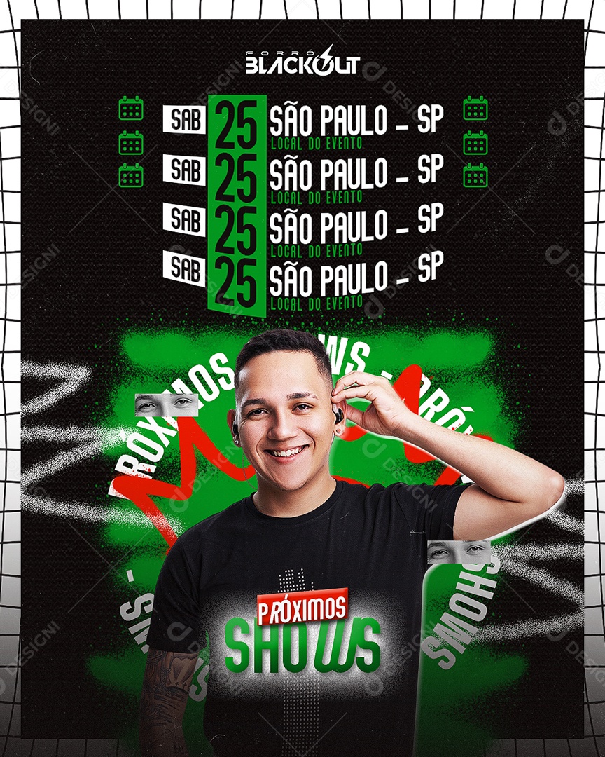 Feed Flyer Próximos Shows Social Media PSD Editável