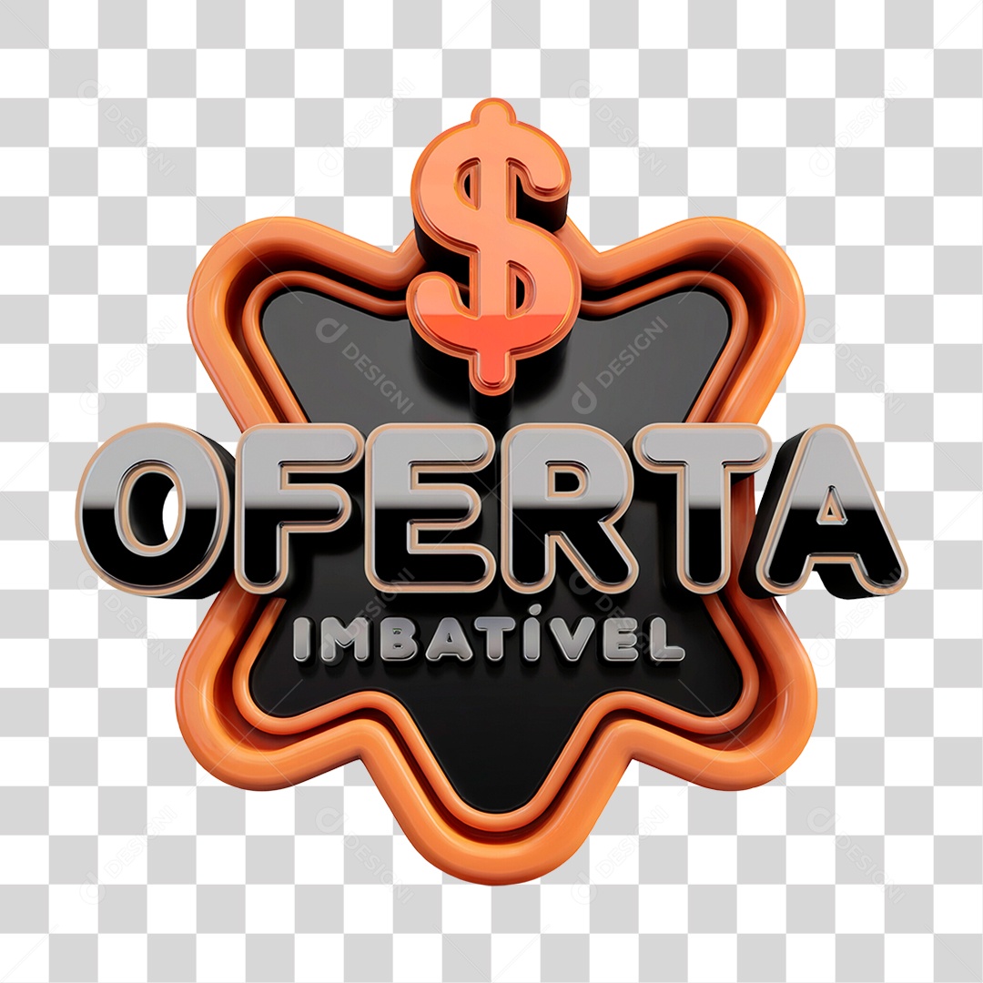 Selo 3D Oferta Imbativél PNG Transparente