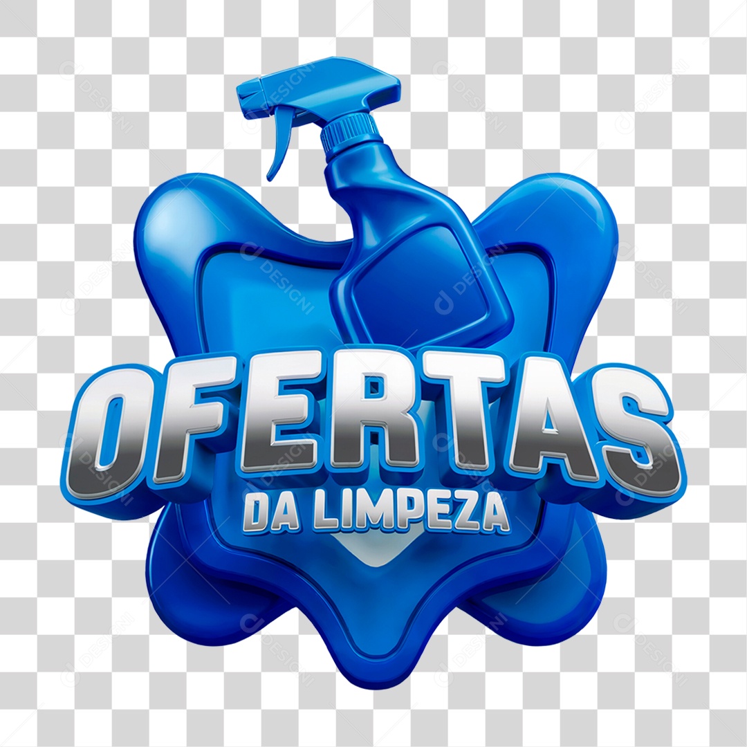 Selo 3D Ofertas da Limpeza Para Composição PSD
