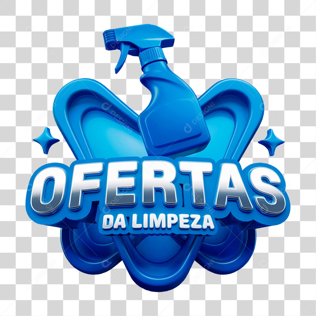 Selo 3D Ofertas da Limpeza Para Composição PSD