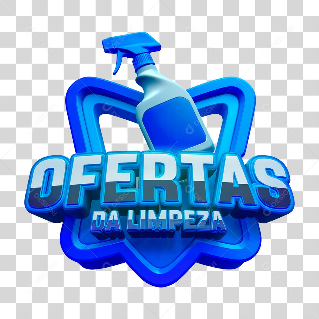 Selo 3D Ofertas da Limpeza Para Composição PSD