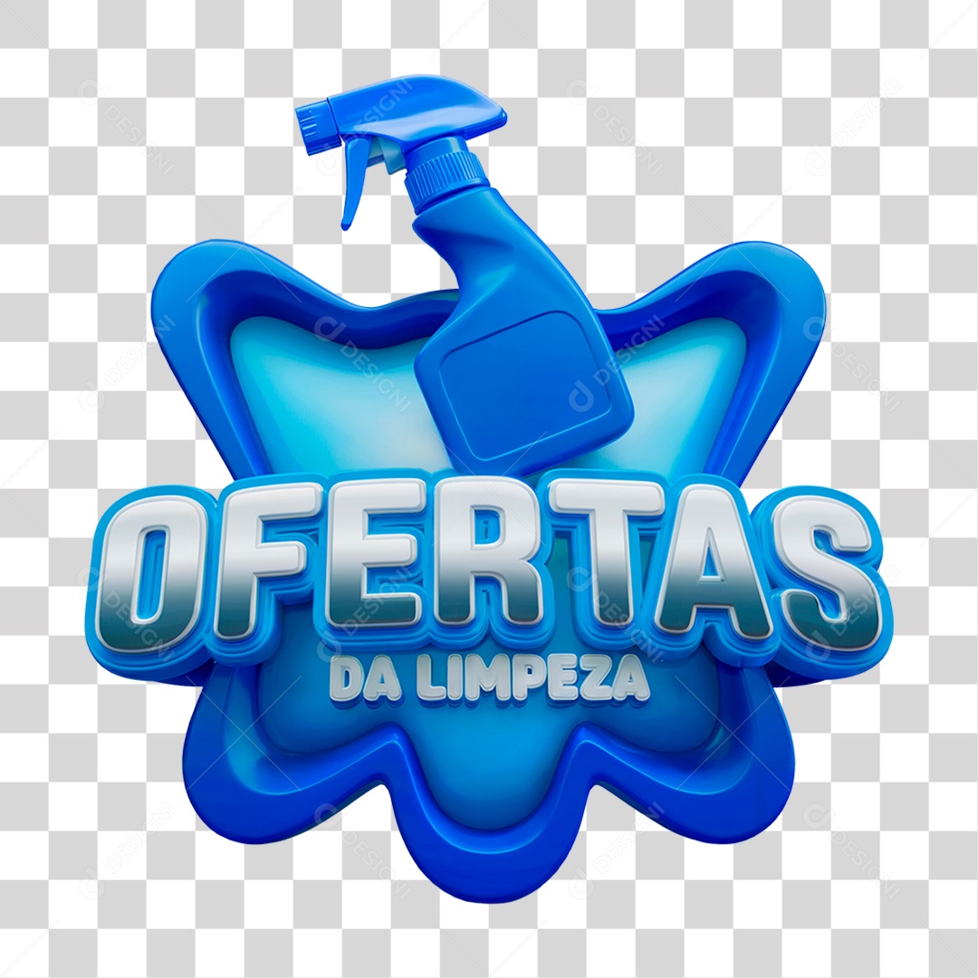 Selo 3D Ofertas da Limpeza Para Composição PSD