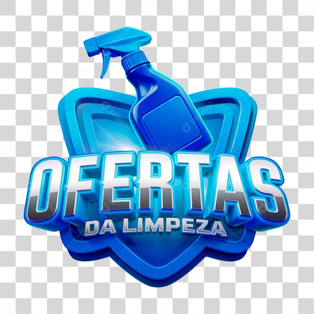Selo 3D Ofertas da Limpeza Para Composição PSD