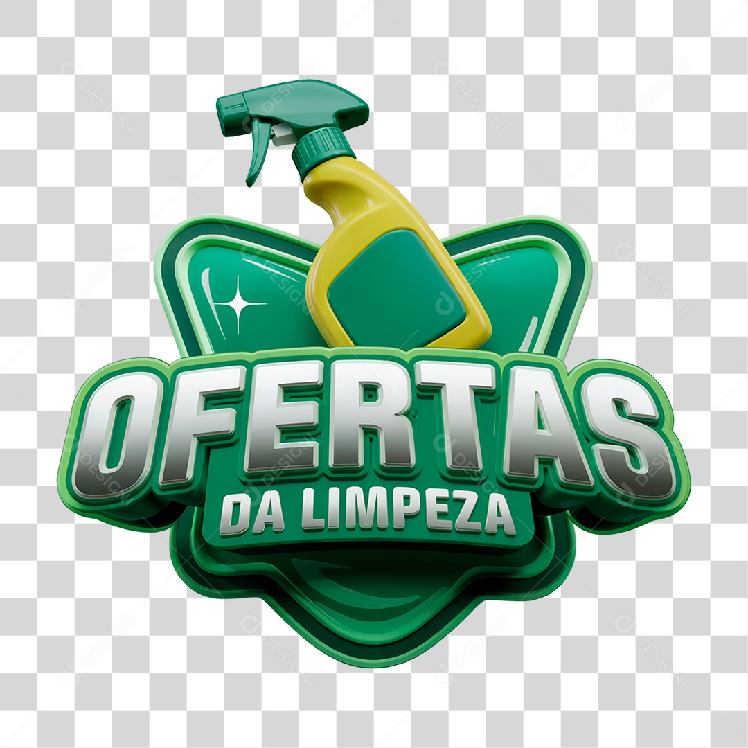 Selo 3D Ofertas da Limpeza Para Composição PSD