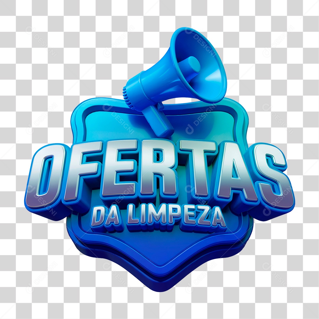 Selo 3D Ofertas da Limpeza Para Composição PSD