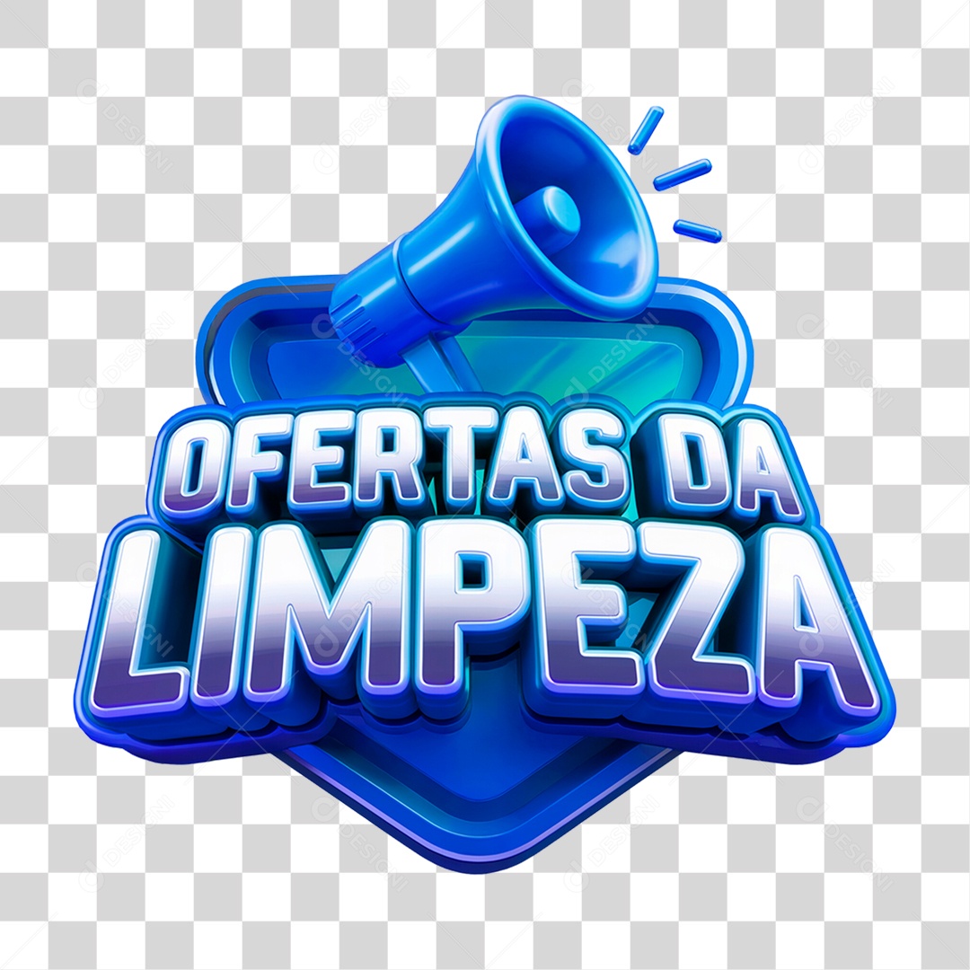 Selo 3D Ofertas da Limpeza Para Composição PSD