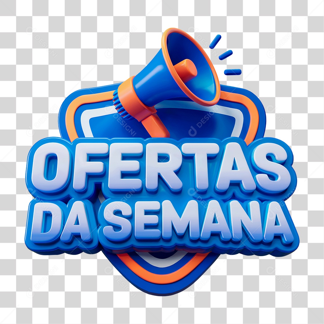 Selo 3D Ofertas da Semana Para Composição PNG Transparente