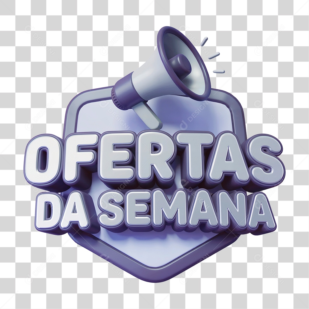 Selo 3D Ofertas da Semana Para Composição PNG Transparente