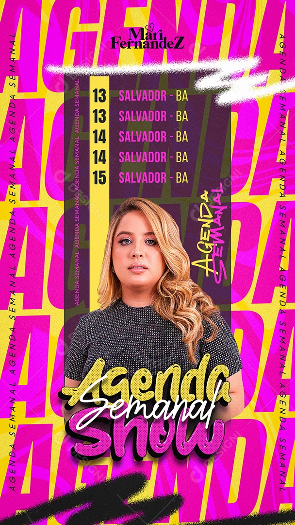 Flyer Shows Agenda Semanal músicas Social Media PSD Editável