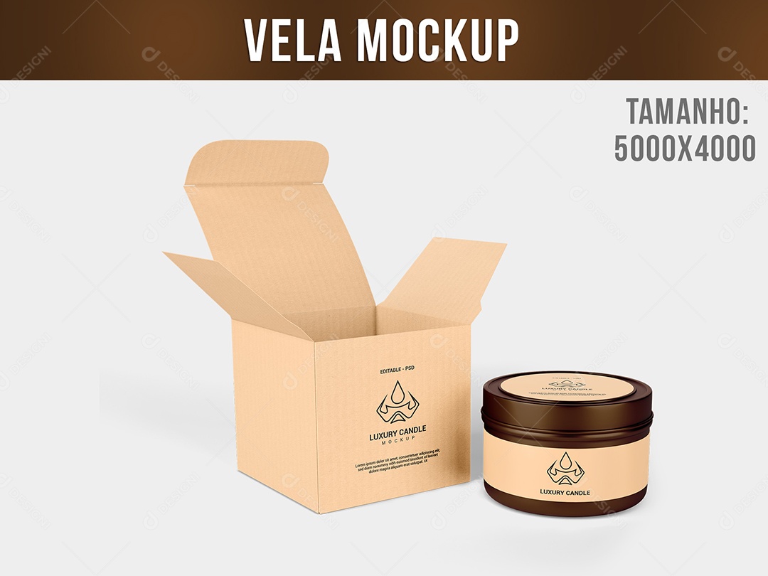 Mockup De Vela Cor Berge PSD Editável