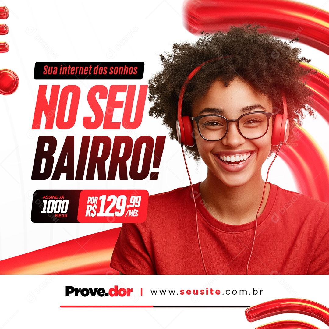 Sua Internet dos Sonhos no Seu Bairro Social Media PSD Editável