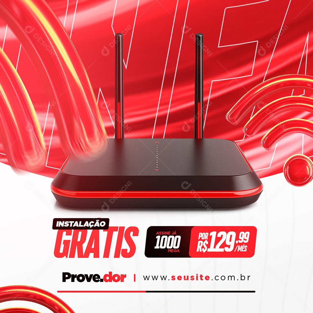 Internet Instalação Grátis Social Media PSD Editável