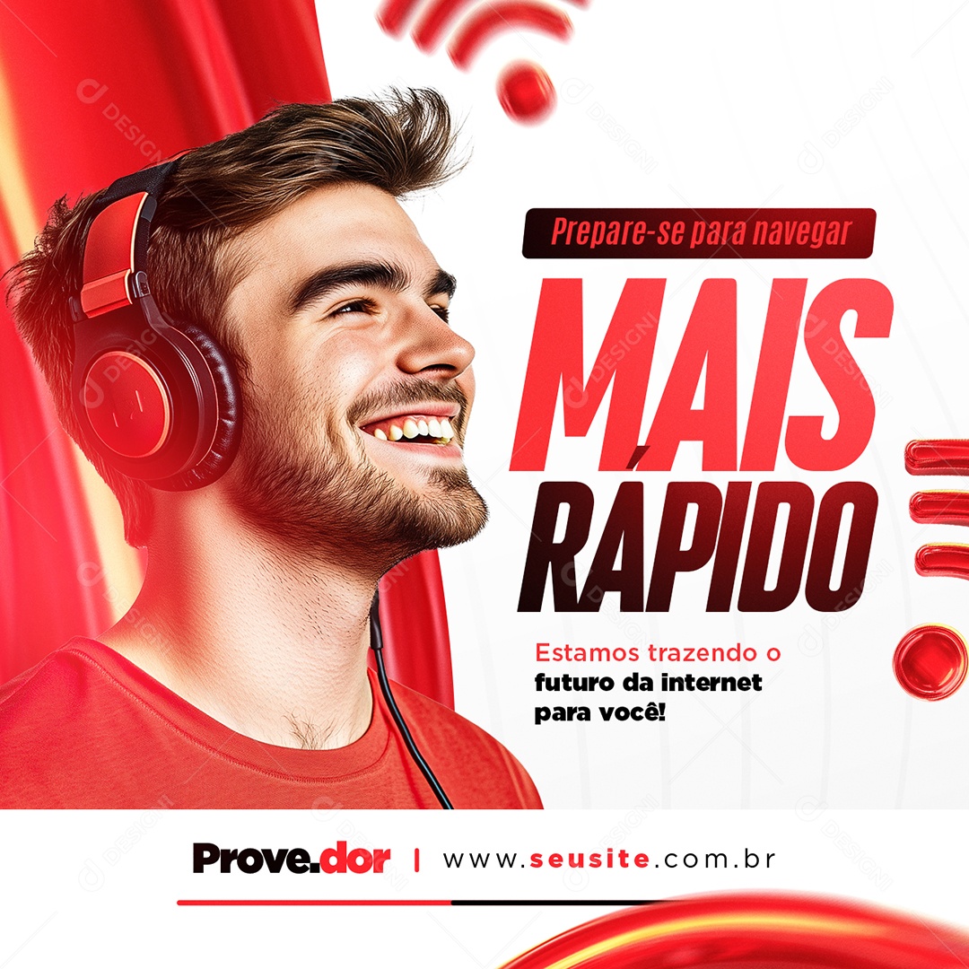 Internet Prepare-Se para Navegar Mais Rápido Social Media PSD Editável