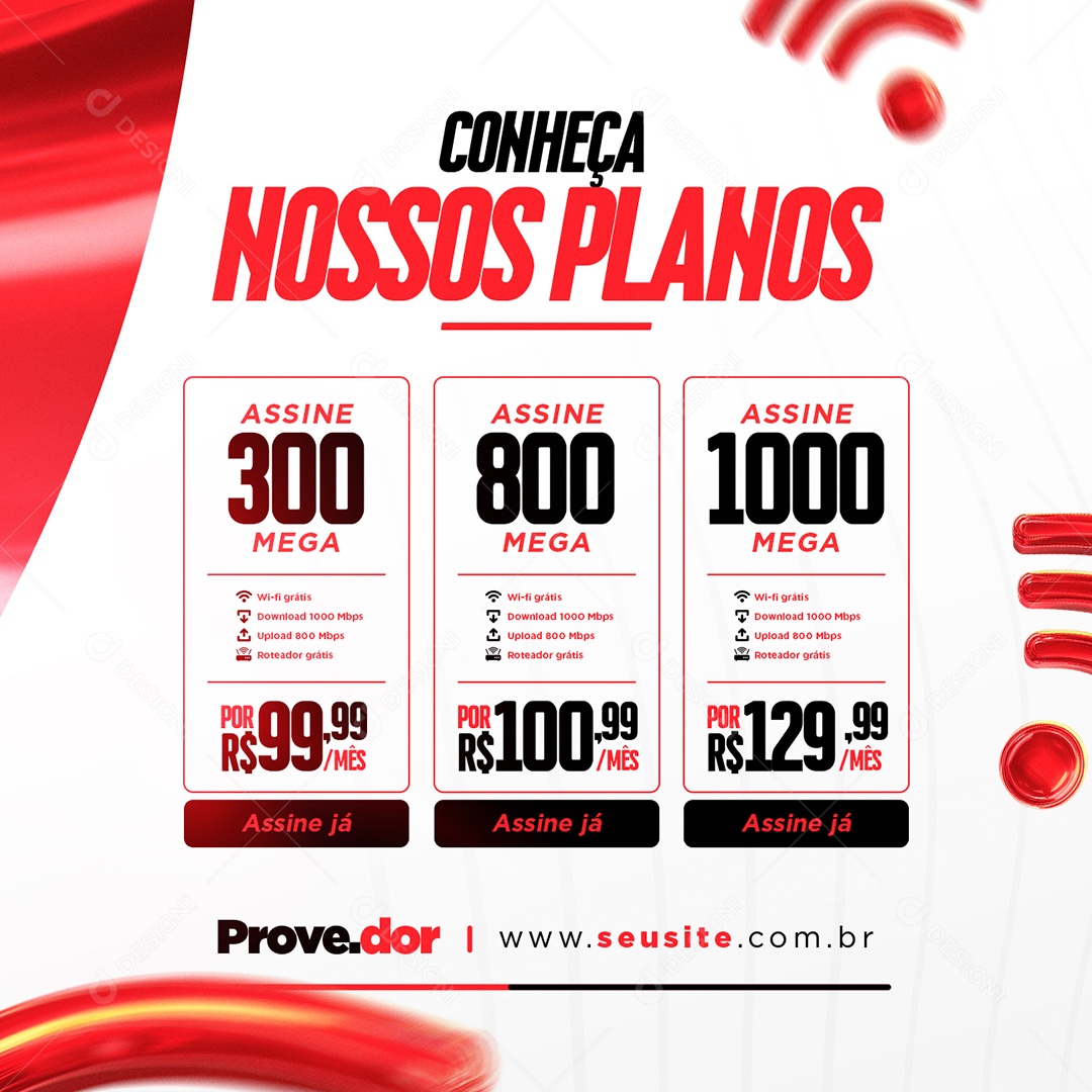 Internet Conheça Nossos Planos Social Media PSD Editável