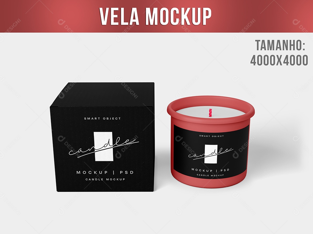 Mockup De Vela Preto PSD Editável