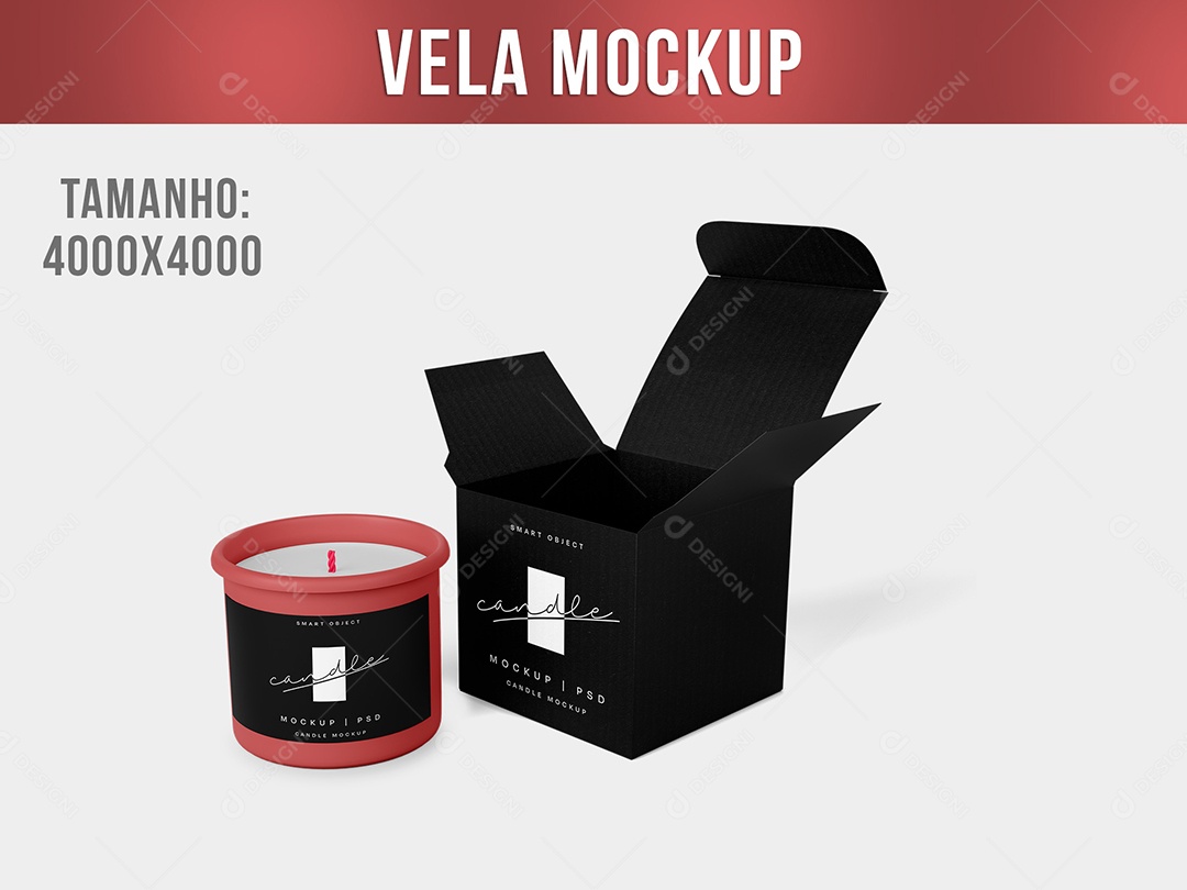 Mockup De Vela Preto PSD Editável
