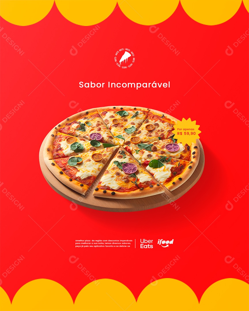 Pizzaria Sabor Incomparável Social Media PSD Editável
