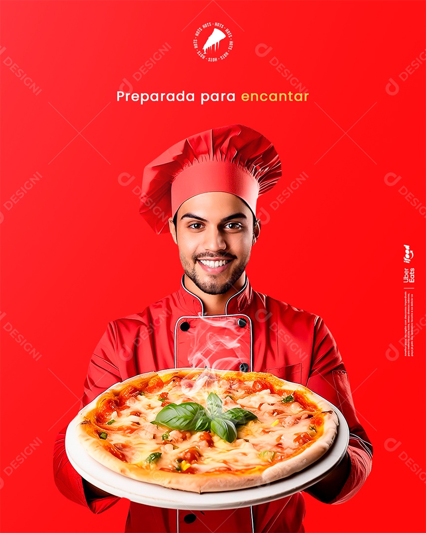 Pizzaria Preparada para Encantar Social Media PSD Editável