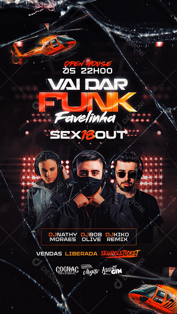 Story Flyer Vai Dar Funk Favelinha Social Media PSD Editável