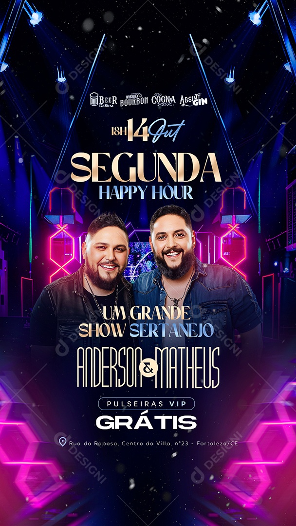 Story Flyer Segunda Happy Hour Social Media PSD Editável