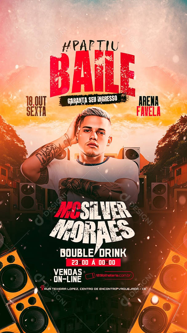 Story Flyer Partiu Baile Social Media PSD Editável