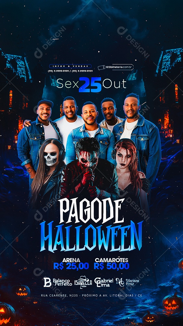 Story Flyer Pagode Halloween Social Media PSD Editável