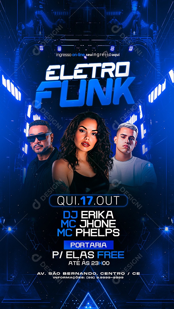 Story Flyer Eletro Funk Social Media PSD Editável