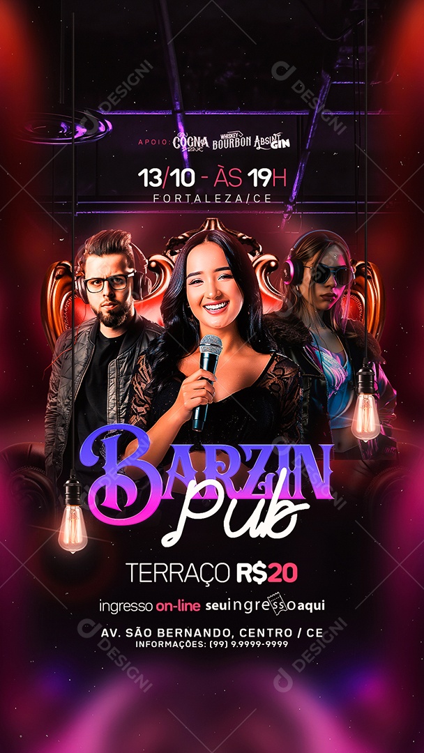 Story Flyer Barzin Pub Social Media PSD Editável
