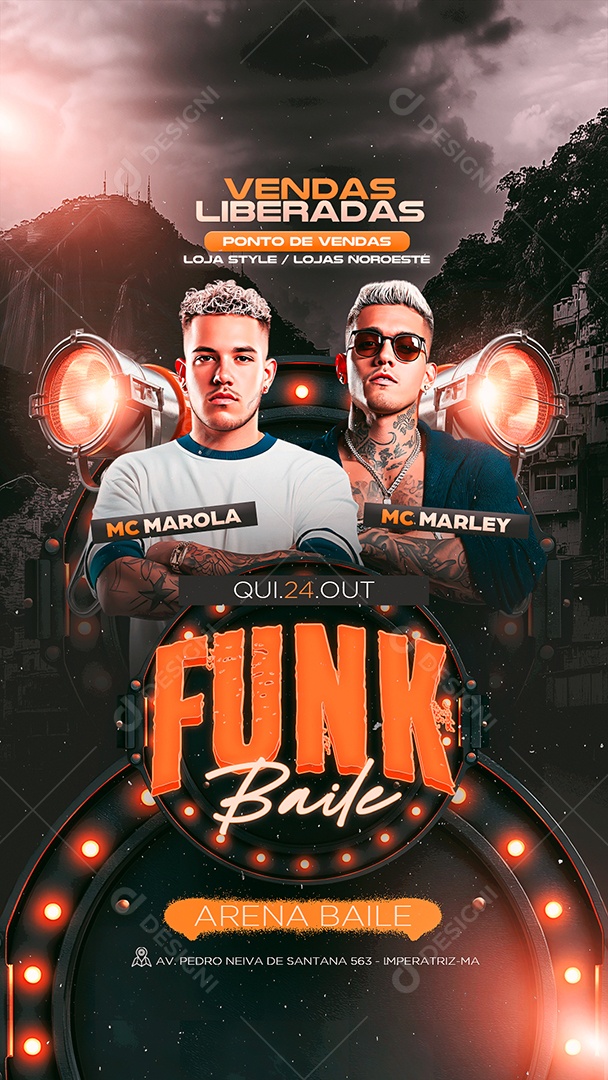 Story Flyer Funk Baile Social Media PSD Editável