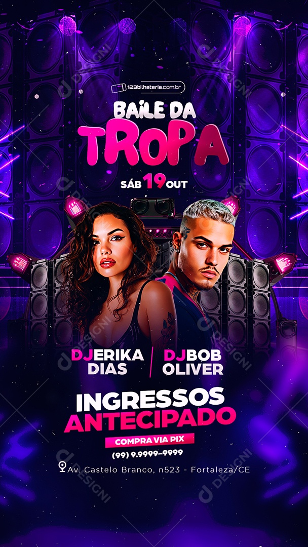 Story Flyer Baile da Tropa Social Media PSD Editável