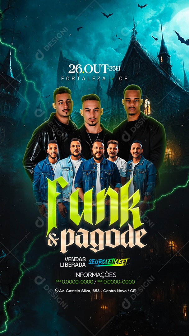 Story Flyer Halloween Funk e Pagode Social Media PSD Editável