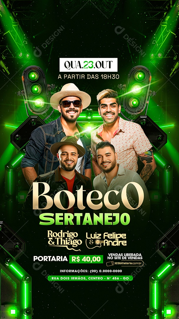 Story Flyer Boteco Sertanejo Social Media PSD Editável