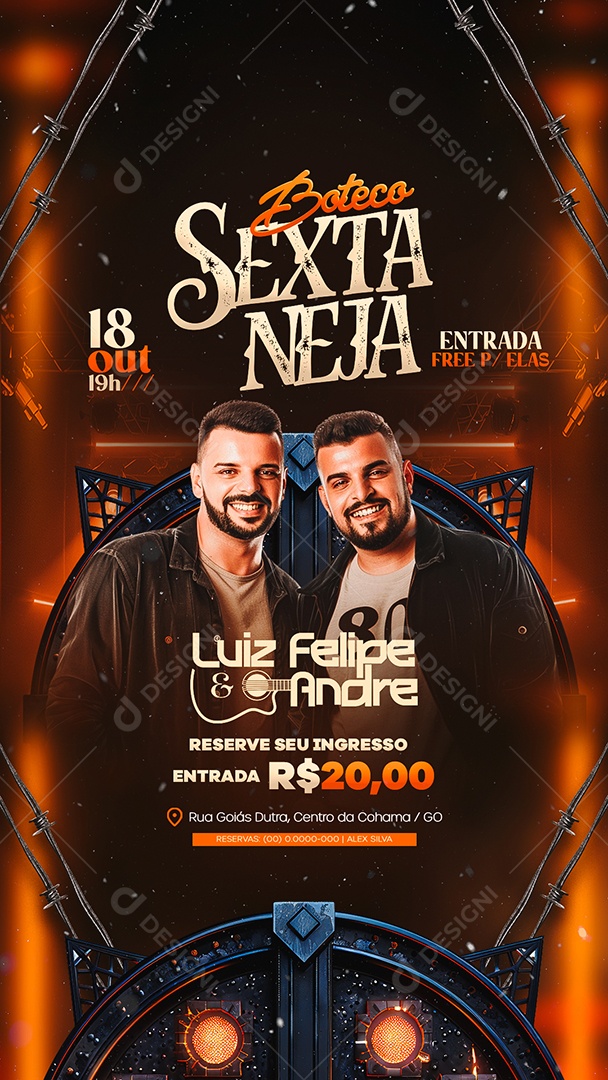 Story Flyer Boteco Sextaneja Social Media PSD Editável