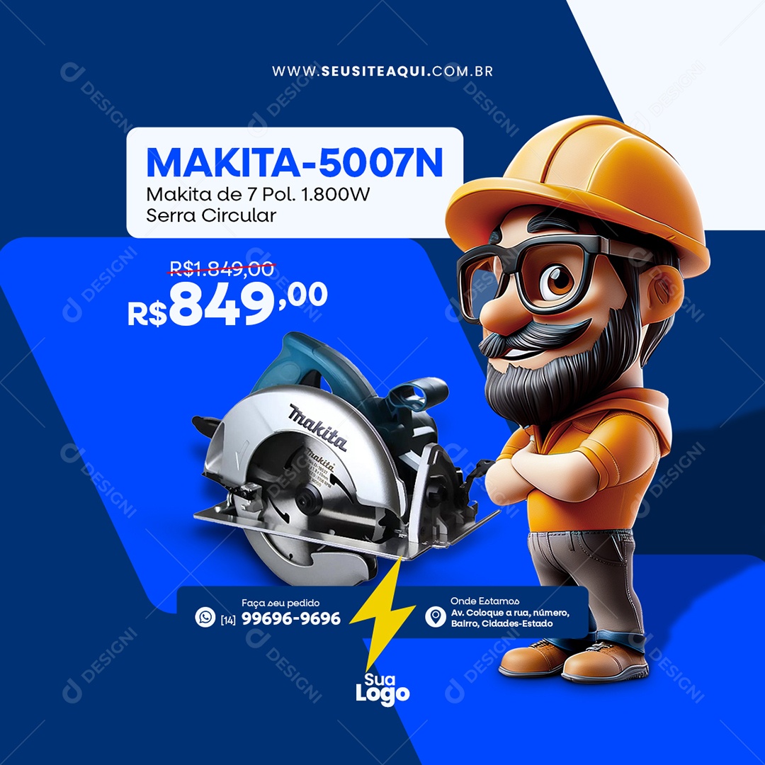 Loja de Materiais Eletrico Social Media PSD Editável