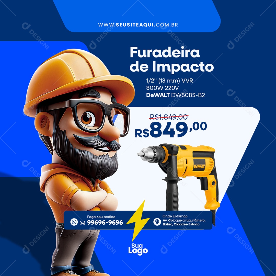 Loja de Materiais Eletrico Social Media PSD Editável