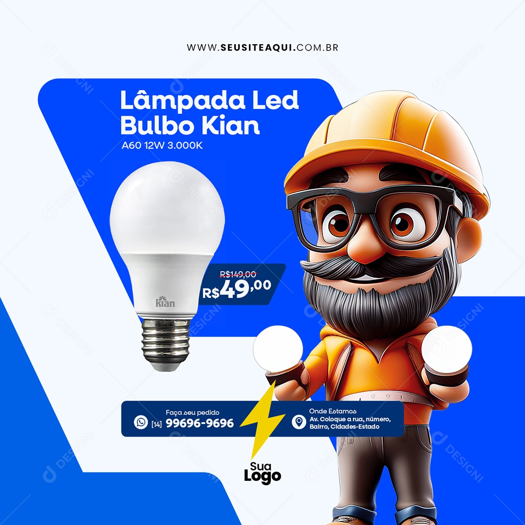 Loja de Materiais Eletrico Social Media PSD Editável