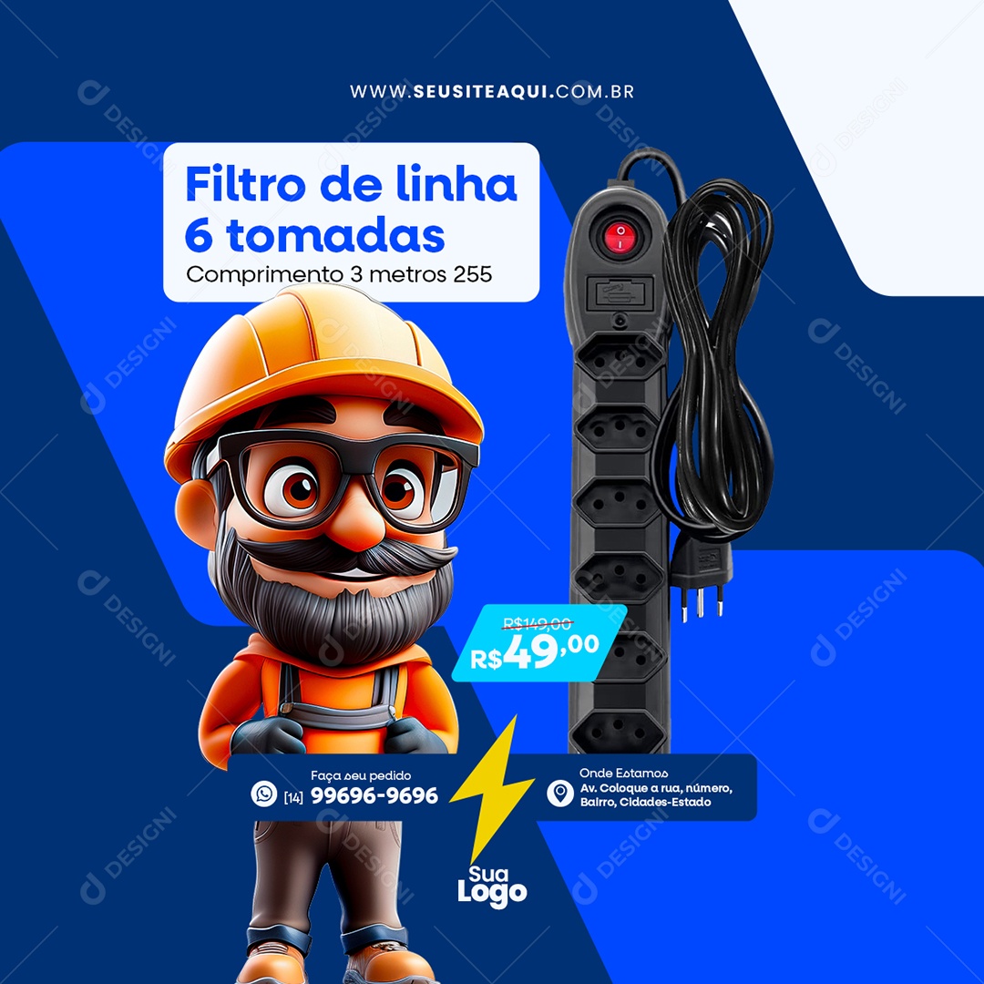 Loja de Materiais Eletrico Social Media PSD Editável
