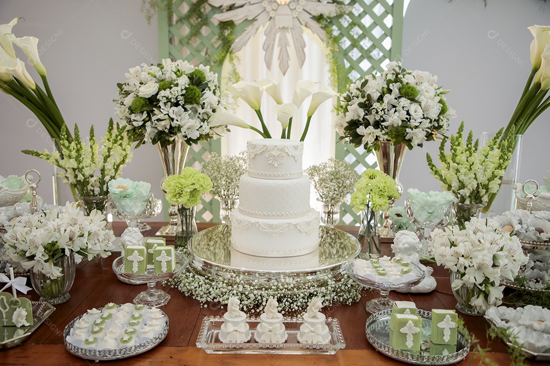 Mesa maravilhosa de um casamento