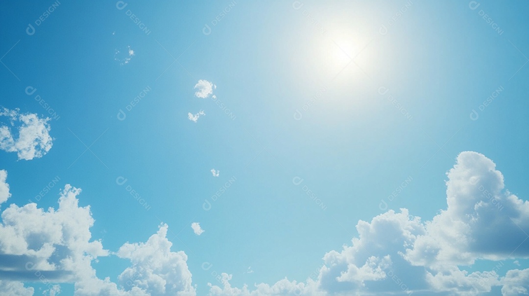 Tarde de céu azul com sol alto